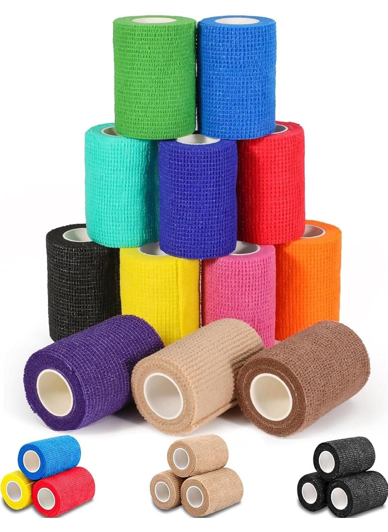 AZEN 12 Pack Self Adhesive Bandage Wrap, 3