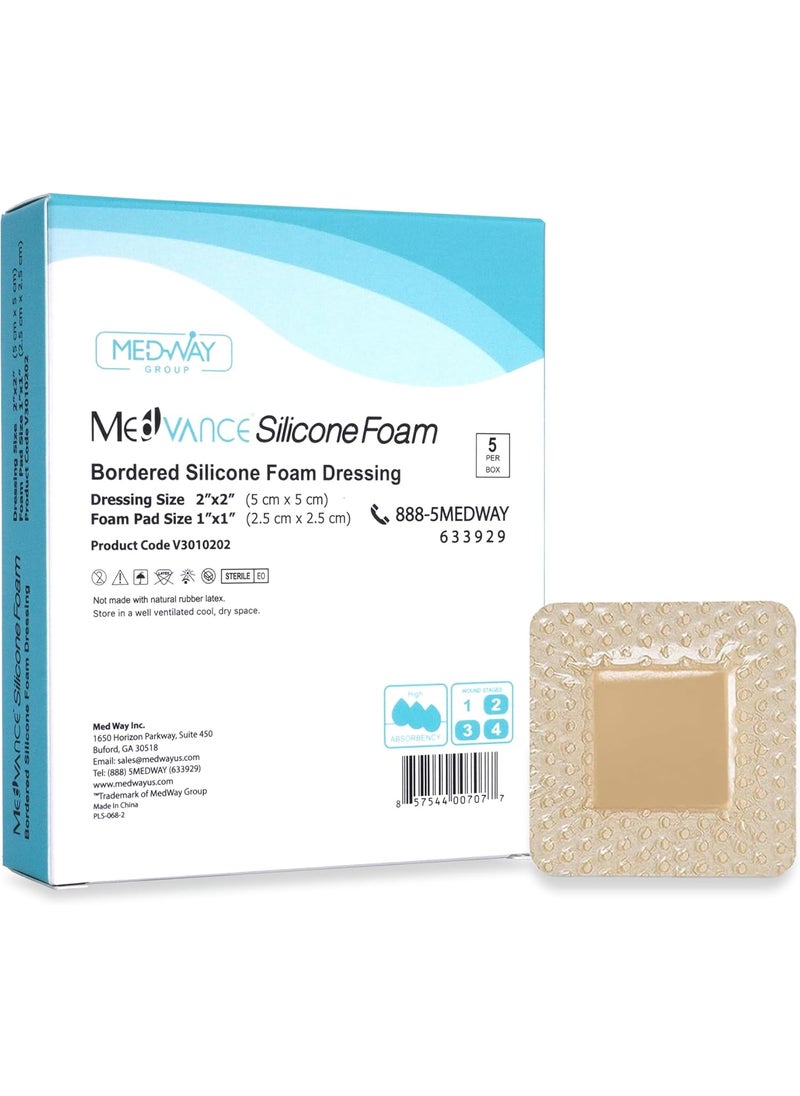 MedVanceTM Silicone - Bordered Silicone Adhesive Foam Dressing Size 2