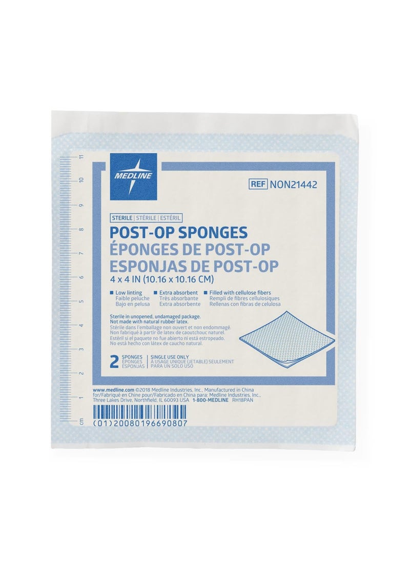 Medline Sterile Post-Op Gauze Sponges, 4