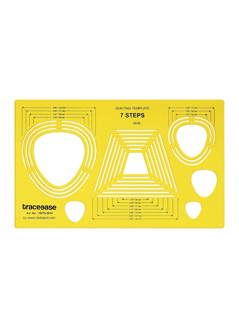 Traceease Quilting Template Stencils DIY Sewing Machine Quilt Ruler Quilting Tools 7 Different Sizes Each