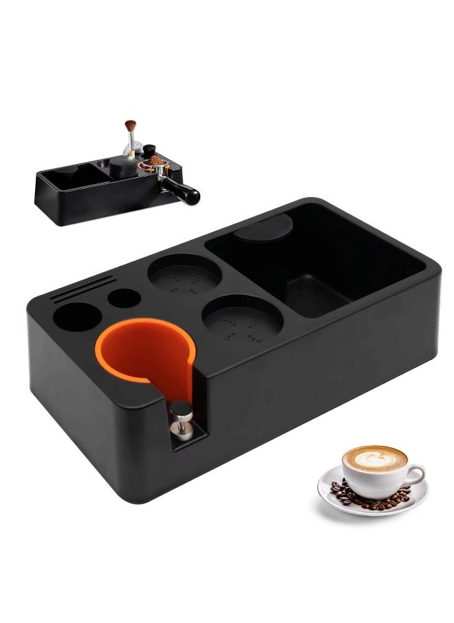 Espresso Coffee Organizer Box,Espresso Knock Box,Fit for Organizing 51,54,58 mm Espresso Tamper,Coffee Accessories,Distributor Non-Slip Plastic Base