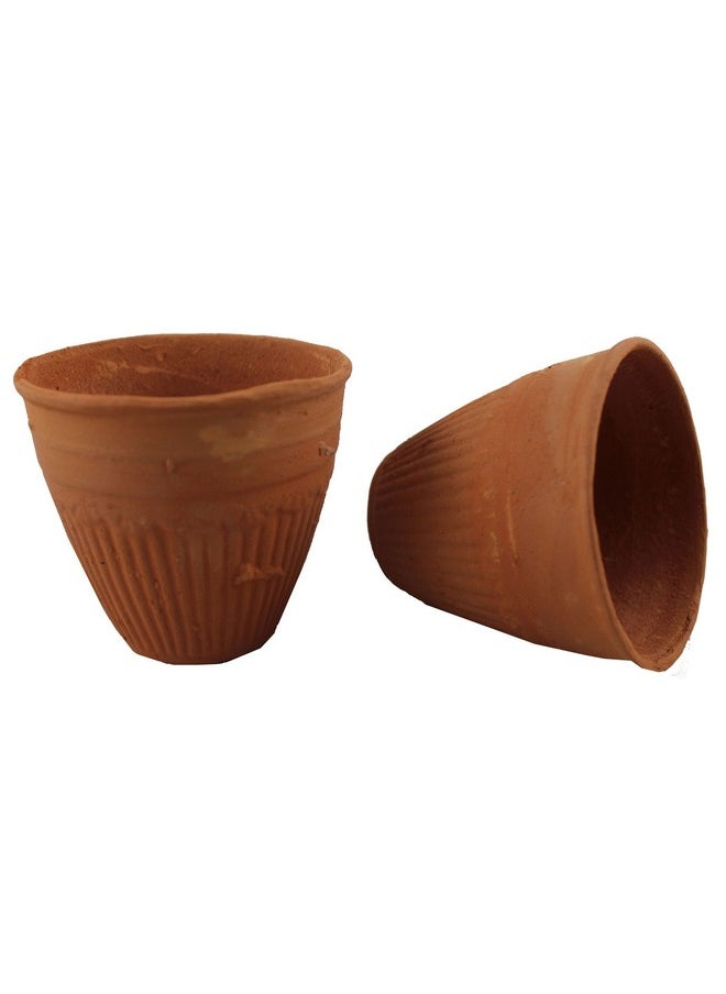 odishabazaar Baked Clay Kullad Traditional Indian Chai Tea Cup/Lassi Set of 6 (Small)