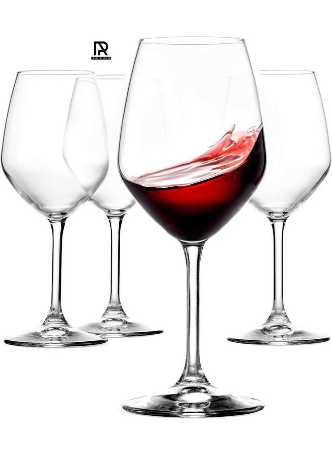 Ash & Roh® - Glasses Crystal Premium Crystal Wine Glasses Long Stem,Perfect for Red or White,Daily Use - 250 ML (4)