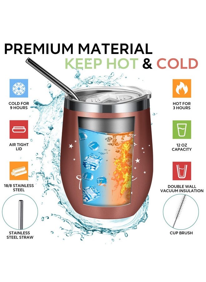 Sieral Thank You Gifts for Women Christmas Employee Appreciation Gifts Thank You for Being Awesome 12oz Stainless Steel Tumbler Keychain Makeup Bag for Team Coworker Staff(Rainbow)