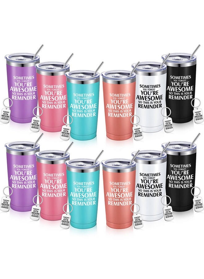 Sieral Employee Thank You Gifts Bulk 20 oz Inspirational Tumbler with Keychain Coworker Appreciation Gifts for Women Men Teacher Staff Corporate Christmas Team Reward Gifts(Multicolored,24 Pieces)