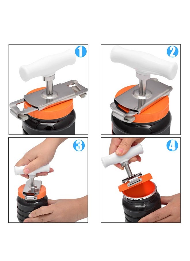 Kichwit Metal Jar Opener with Rubber Grippers, Bottle Opener Keychain Included