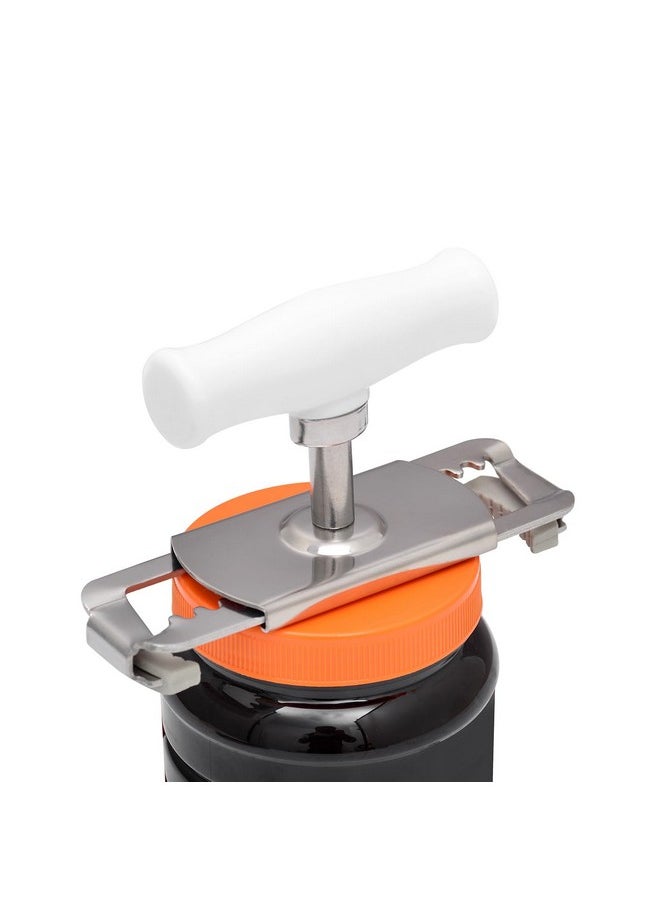 Kichwit Metal Jar Opener with Rubber Grippers, Bottle Opener Keychain Included