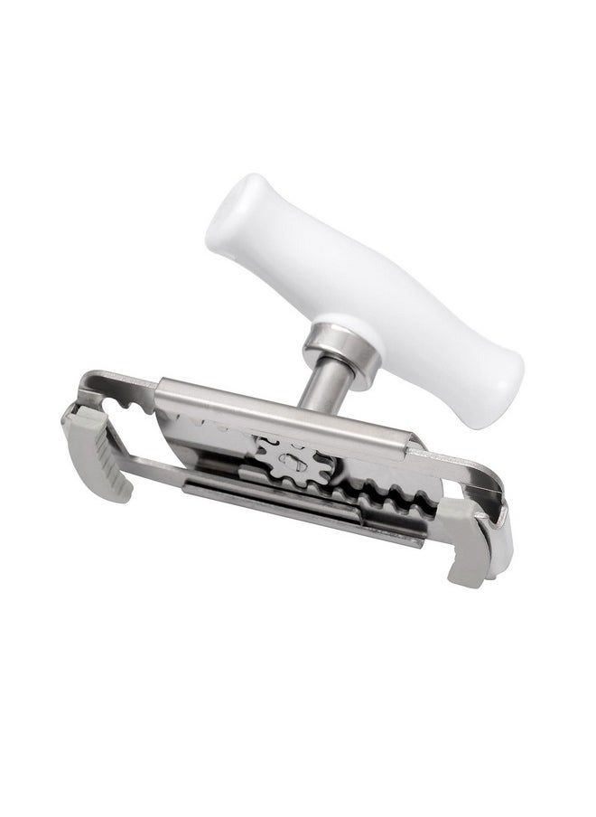 Kichwit Metal Jar Opener with Rubber Grippers, Bottle Opener Keychain Included