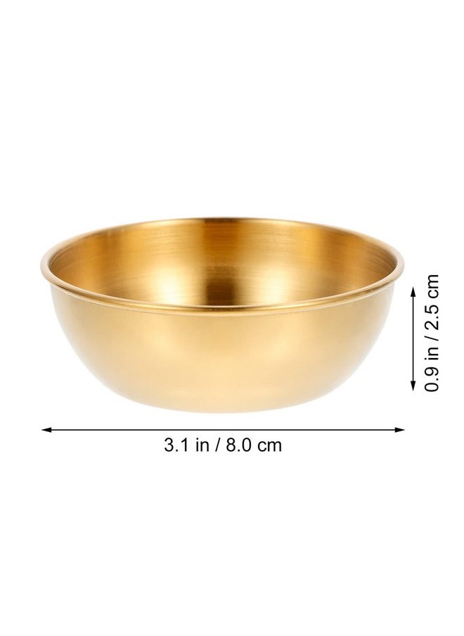 DOITOOL 4Pack Stainless Steel Sauce Dishes Mini Appetizer Plates, Round Sushi Dipping Bowl Seasoning Dishes Saucer Plates, Gold