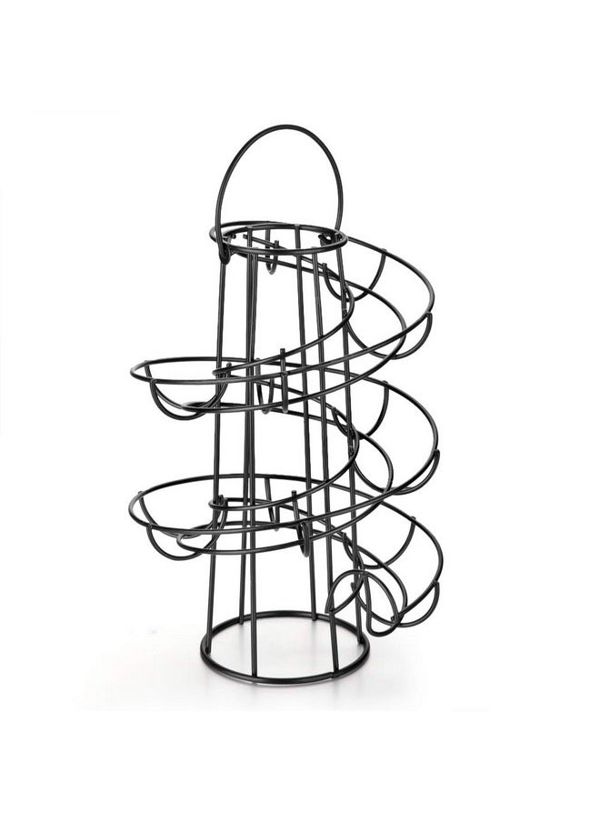OBVIS Spiral Egg Skelter Dispenser Rack Metal Storage Holder Display Countertop Black