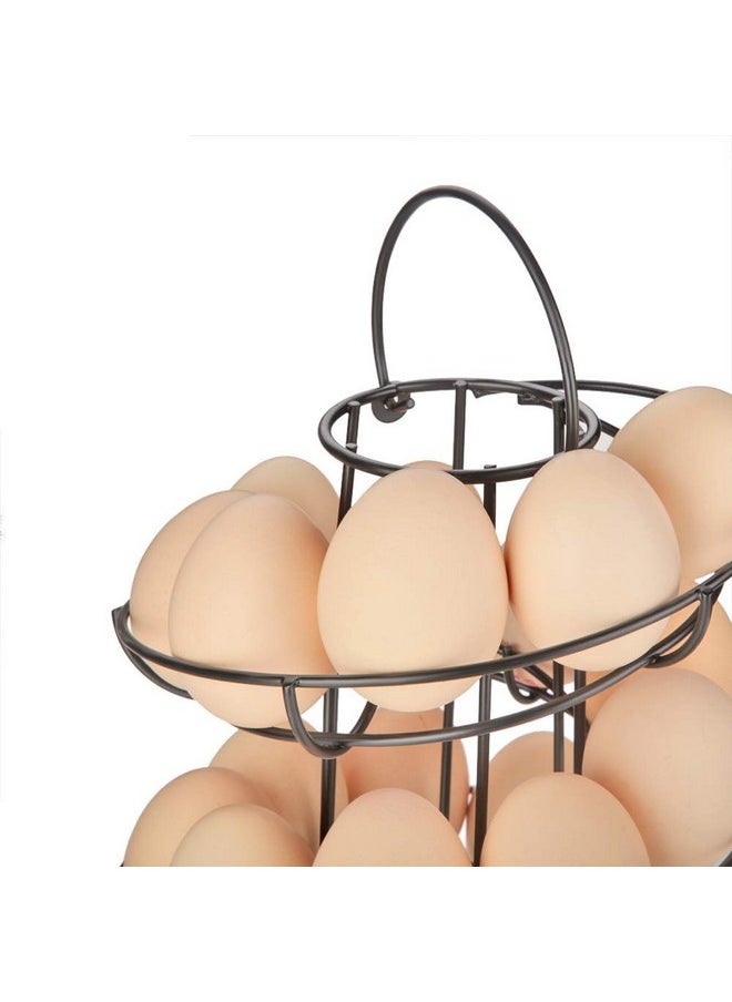 OBVIS Spiral Egg Skelter Dispenser Rack Metal Storage Holder Display Countertop Black