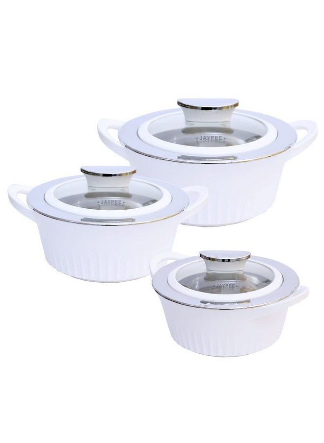 Jaypee Casserole Olivia Set 1000ml, 1500ml and 2000ml Parrot White