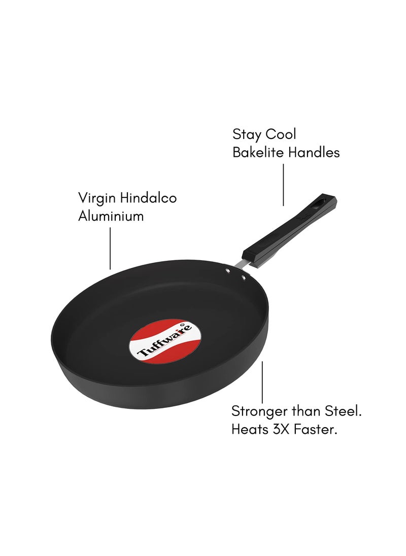 Tuffware Hard Anodised Aluminium Deep Fry Pan with Stainless Steel Lid, 12 Inches