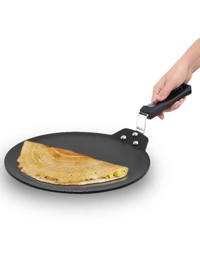 Hawkins Futura 28 cm Dosa Tava, Non Stick Dosa Tawa, Induction Dosa Tawa, Black (INDT28)