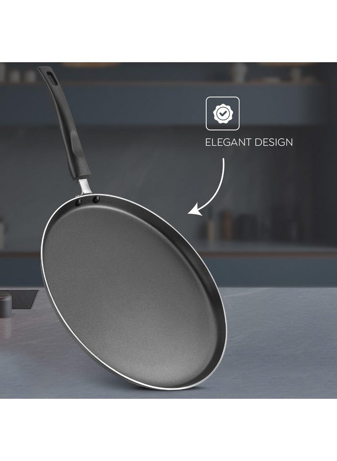 Judge by Prestige 28Cm Everyday Non-Stick Tawa (Aluminium) | Low Oil Cooking | Easy to Clean |Cool Touch Handle, Black