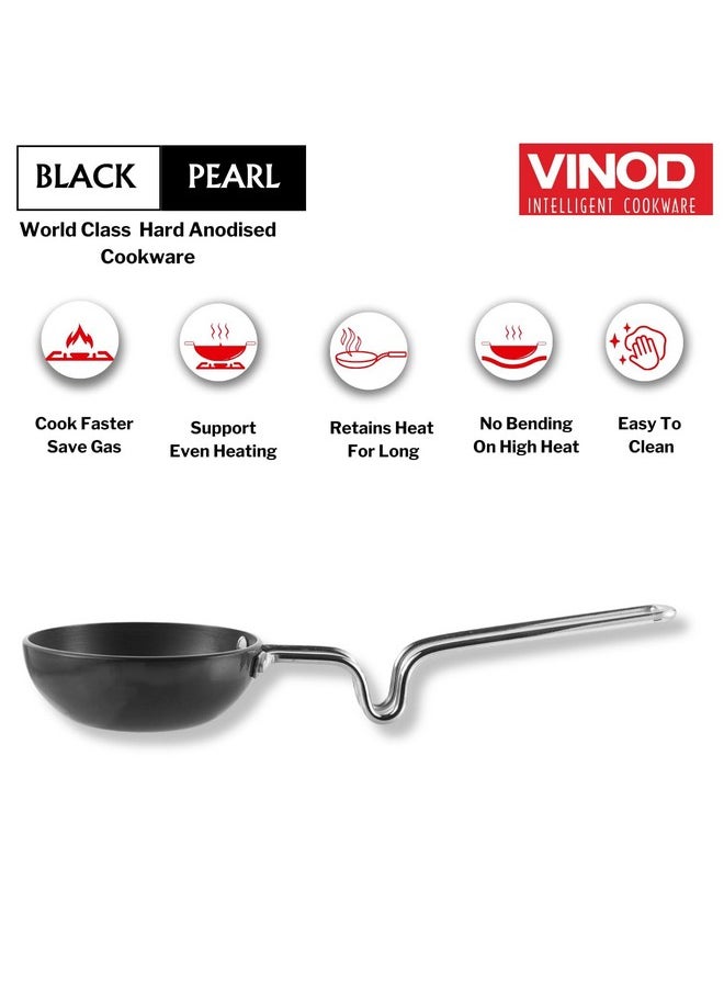 Vinod Black Pearl Hard Anodised Tadka Pan - Jumbo | 3.25mm Thickness | Natural Stick Resistant | Metal Spoon Friendly | Balance Design Handle | 2 Year Warranty - Black