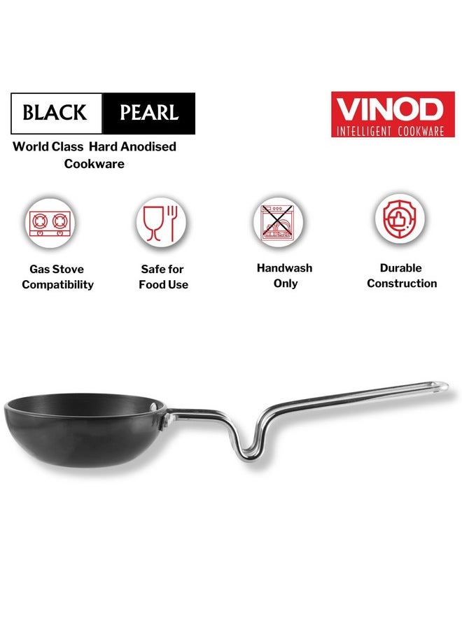 Vinod Black Pearl Hard Anodised Tadka Pan - Jumbo | 3.25mm Thickness | Natural Stick Resistant | Metal Spoon Friendly | Balance Design Handle | 2 Year Warranty - Black