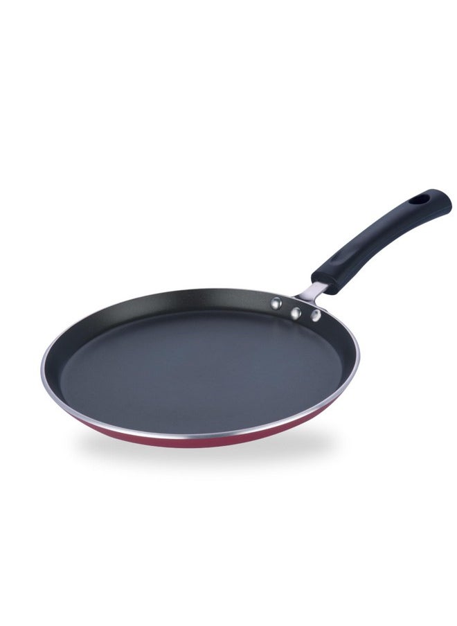 Vinod Zest Aluminium Non Stick Dosa Omni Tawa - 28cm | 4mm Extra Thick | 3 Layer Ceramic Coat | Bakelite Handle | Toxin Free | Gas Base - 1 Year Warranty