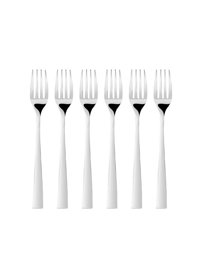 FnS Slimline Stainless Steel Mirror Finish Dinner Fork Set of 6 for Noodles, Dinner Cutlery Set for Home Kitchen and Dinning