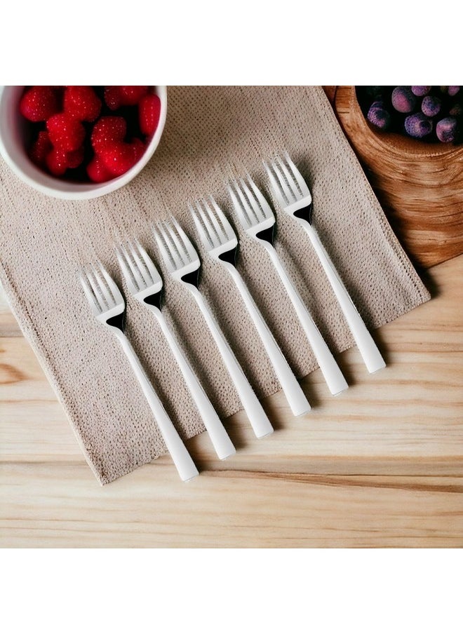 FnS Slimline Stainless Steel Mirror Finish Dinner Fork Set of 6 for Noodles, Dinner Cutlery Set for Home Kitchen and Dinning