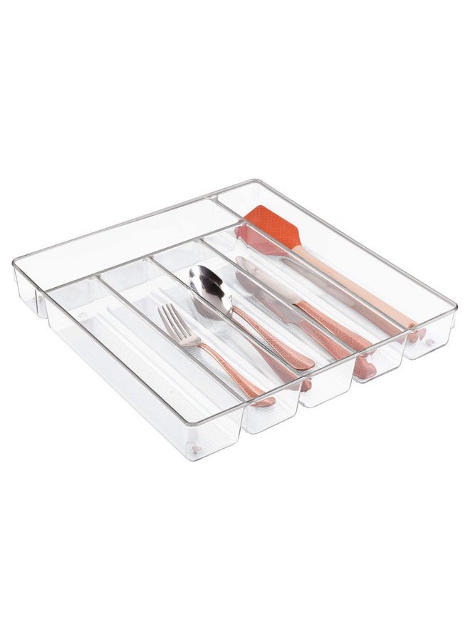 InterDesign Linus Kitchen Drawer Organizer for Silverware, Spatulas, Gadgets - Clear