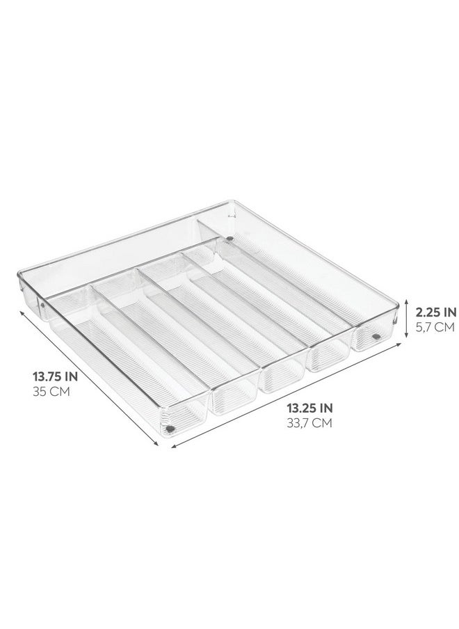 InterDesign Linus Kitchen Drawer Organizer for Silverware, Spatulas, Gadgets - Clear