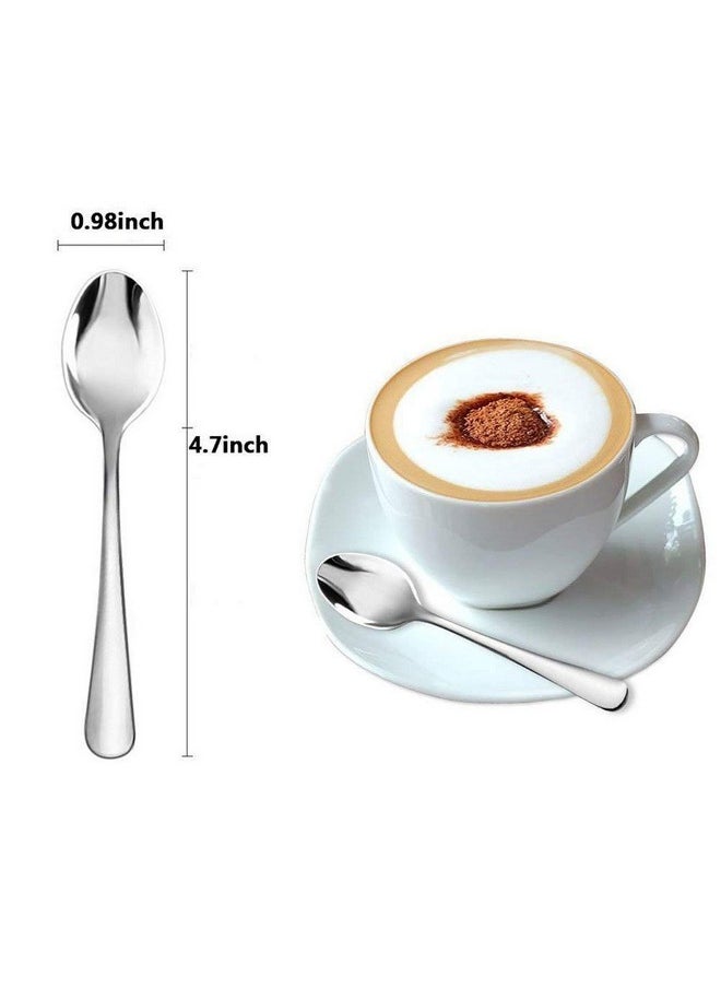 Wesdxc56 Demitasse Espresso Spoons, Mini Coffee Spoon, 4.7 Inches Stainless Steel Small Spoons for Dessert, Set of 6
