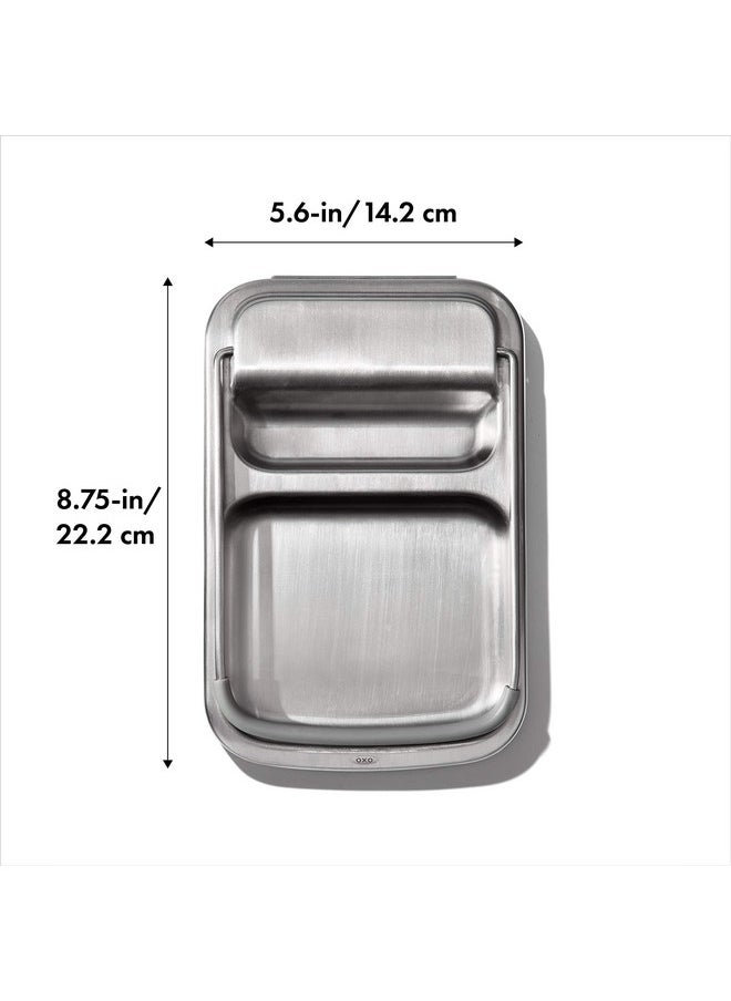 OXO Spoon Rest with Lid Holder, 3x4x1in, Stainless Steel