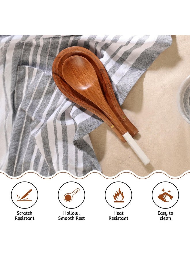 Folkulture Spoon Rest for Kitchen Counter, Spoon Holder for Stove, Kitchen Spoon Rest, Spoon Holder for Kitchen Counter, Acacia Wood, 10