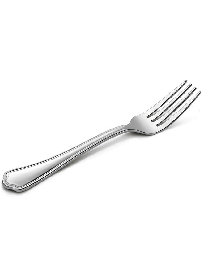 Dinner Forks Set of 12, E-far 7.9 Inch Stainless Steel Forks for Home, Kitchen or Restaurant, Non-toxic & Mirror Polished, Scalloped Edge & Dishwasher Safe