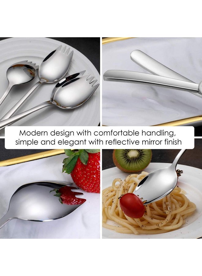 Set of 8, Heavy-Duty Soup Spoons and Sporks, SourceTon Stainless Steel Soup Spoons Spork Spoon for Ice Cream Spoon Salad Forks