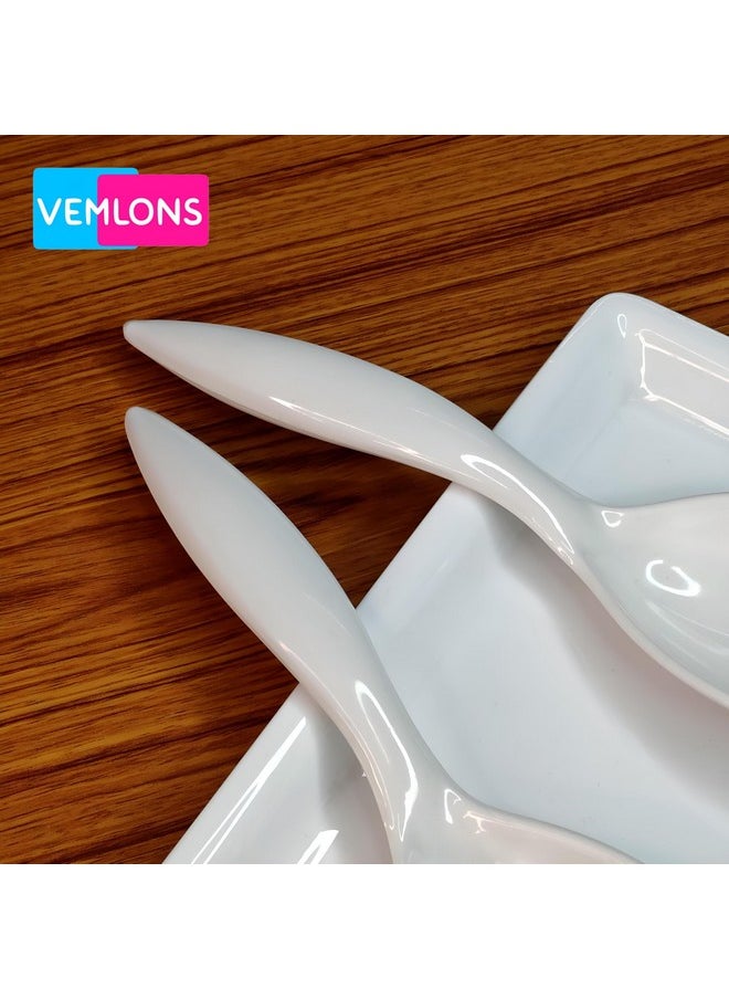 Vemlons Serving Spoon Long Handled Serving Spoon Melamine Tableware (Serving Spoon Set Of 4 Piece) - 25 Cm
