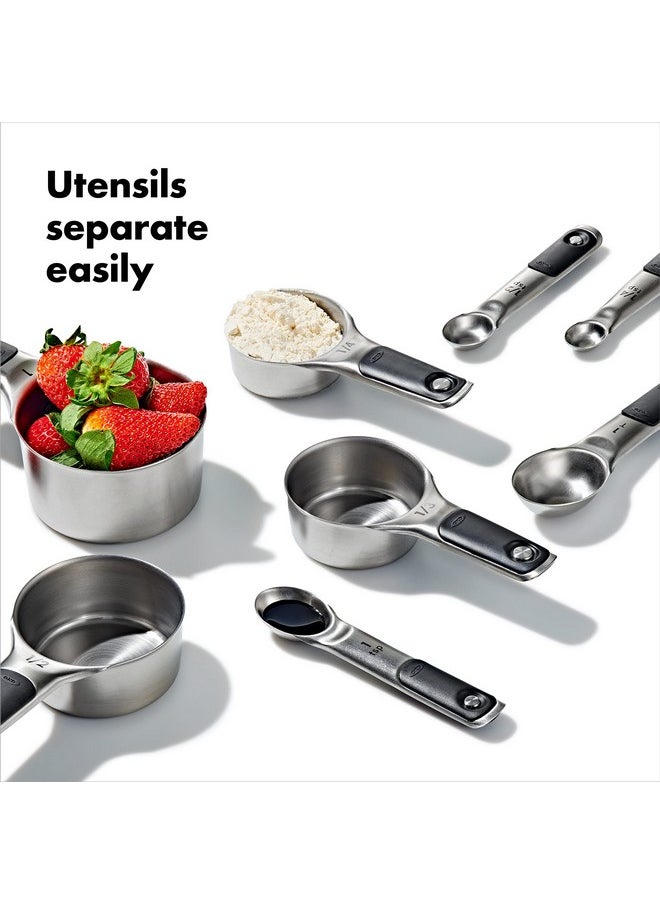 OXO Good Grips Stainless Steel Measuring Cups and Spoons Set, 2.9, 8 Piece