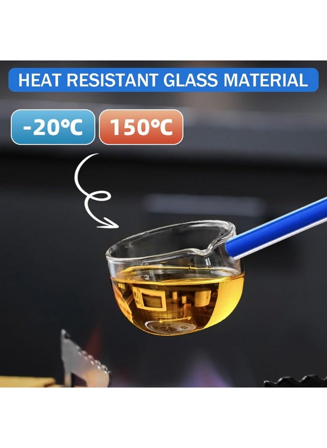 HASTHIP® Glass Oil Spoon Kitchen Glass Spoon Heat Resistant High Borosilicate Glass Spoon Soup Spoon Multipurpose 9.6 Inches Long Handle Kitchen Spoon