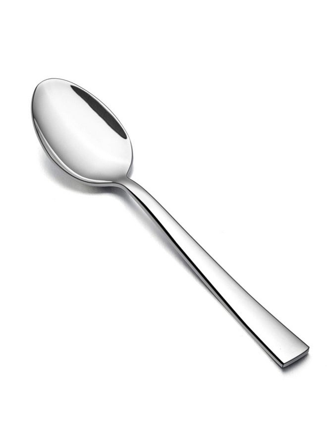 Dinner Spoons Set of 12, E-far 7.9 Inch Stainless Steel Soup Spoons Tablespoons for Home, Kitchen or Restaurant, Non-toxic & Mirror Polished, Squared Edge & Dishwasher Safe