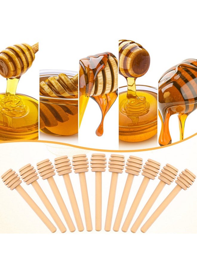 60Pcs Honey Dipper Sticks - Wooden Honey Dipper, 3 Inch Mini Honeycomb Stick, Honey Stirrer Stick for Honey Jar Dispense Drizzle Honey and Wedding Party Present