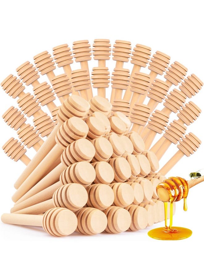 60Pcs Honey Dipper Sticks - Wooden Honey Dipper, 3 Inch Mini Honeycomb Stick, Honey Stirrer Stick for Honey Jar Dispense Drizzle Honey and Wedding Party Present