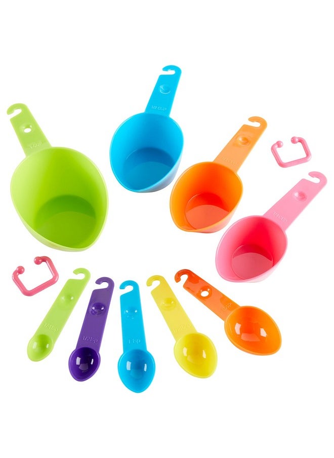 C.R. Gibson Kids in The Kitchen Measuring Cups and Spoons Set, Multicolor