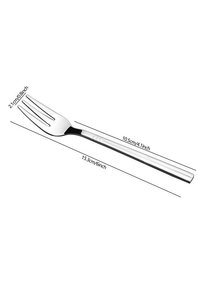Saedy 6 Inches Stainless Steel Tasting Forks, 12 Pieces Small Dessert Appetizers Forks, F