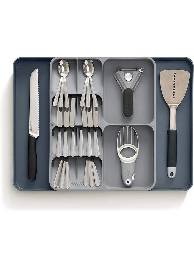 MosQuick®Kitchen Drawer Organizer,Utensil Organizer,Large Expandable Cutlery Organizer in Drawer,Adjustable Plastic Flatware Spoon Fork Storage Tray for Kitchen Gadgets Office Supplies