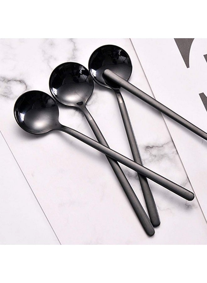 Pack of 8, Black Stainless Steel Espresso Spoons, findTop Mini Teaspoons Set for Coffee Sugar Dessert Cake Ice Cream Soup Antipasto Cappuccino, 5.3 Inch