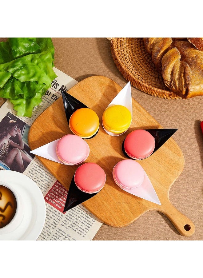 Tessco 400 Pcs 4'' Tear Drop Mini Appetizer Plates Appetizer Spoons Plastic Tasting Spoons Reusable Disposable Serving Spoons Dessert Spoons Plastic Spoons Soup Spoons for Serving (Black, White)