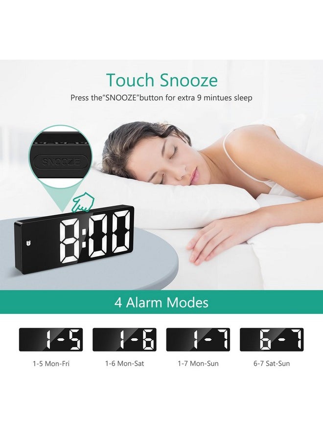 ORIA Digital Clock, LED Alarm Clock, 6.5inch Large Display LED Clock with Snooze, USB Charging Ports, 3 Adjustable Brightness Suitable for Bedroom, Office