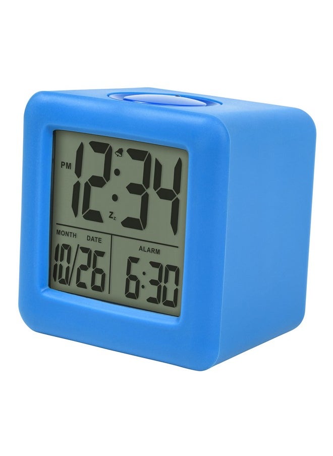 Equity 73005 Blue Soft Cube LCD Alarm Clock with Smart Light