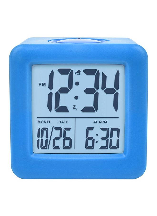 Equity 73005 Blue Soft Cube LCD Alarm Clock with Smart Light