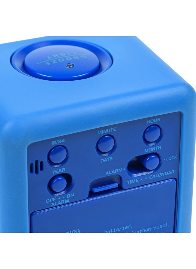 Equity 73005 Blue Soft Cube LCD Alarm Clock with Smart Light