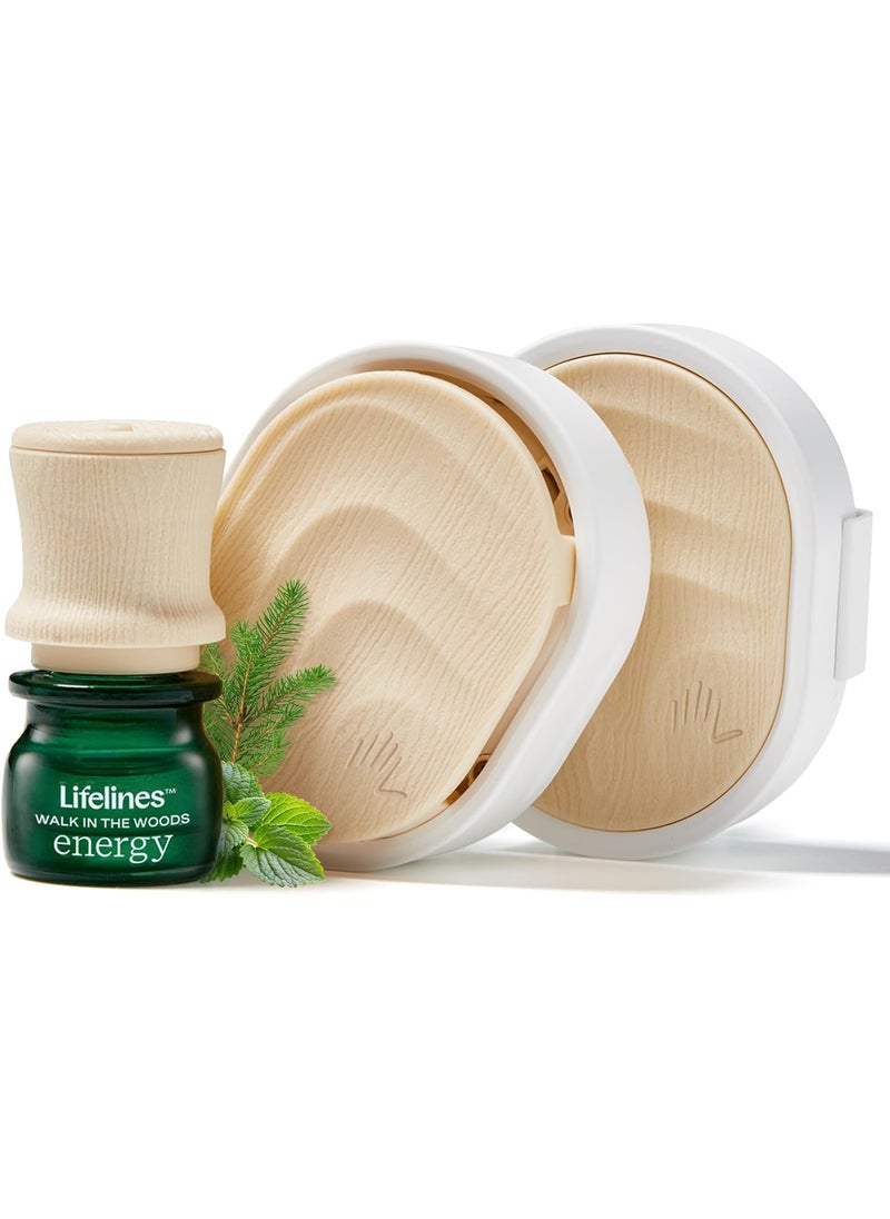 Lifelines Everyday Portable Diffuser Set - Cordless Aromatherapy for Small Spaces - Essential Oil Blend with Precision Pump Included - Alternative to Car Diffusers, Potpourri Bags, & Fragrance Sachets