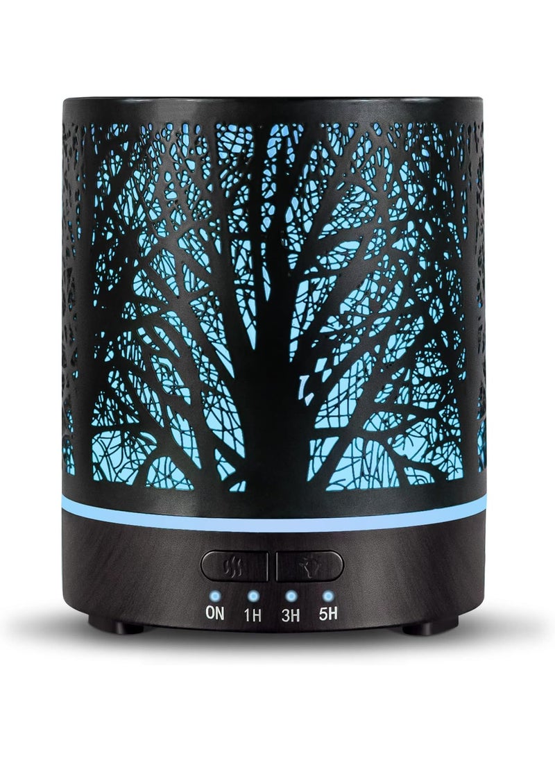 Essential Oil Diffuser Aromatherapy Diffuser -300ml Metal Electric Ultrasonic Cool Mist Oil Diffuser for Large Room with Waterless Auto Shut-Off, 4 Timer Setting &7 Colors Night Light for Home Office