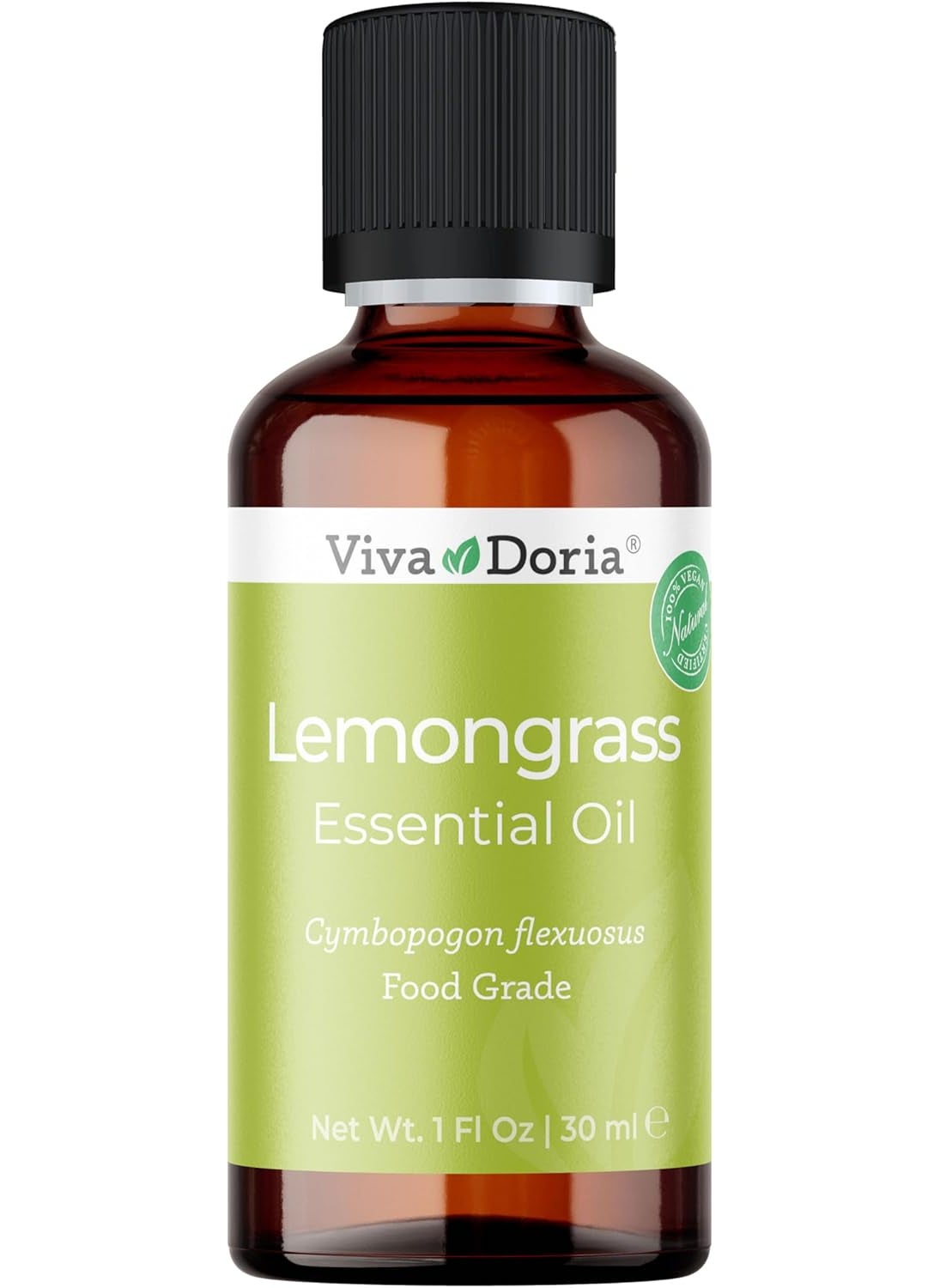 Viva Doria Lemongrass Essential Oil, 100% Pure, Natural Lemongrass Essential Oil, Undiluted, for Aromatherapy | Food Grade, 30 mL (1 Fluid Ounce)