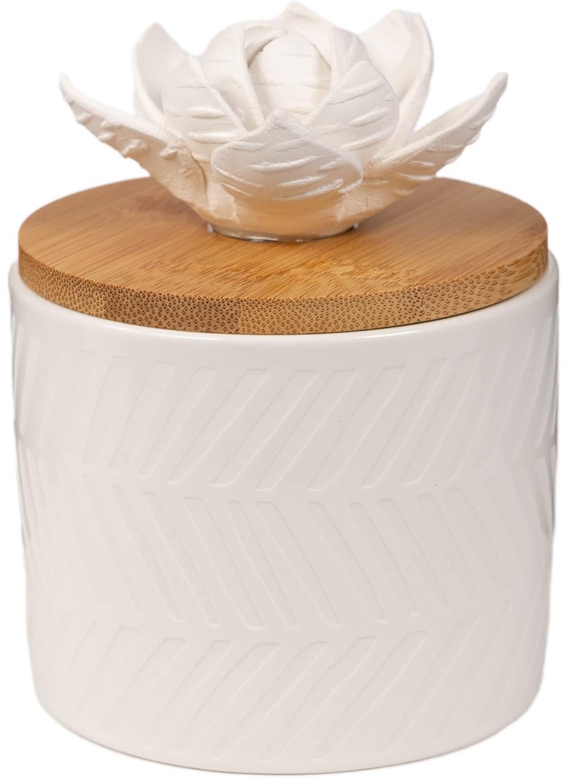 ScentSationals Ceramic Flower Essential Oil Diffuser - Passive Wicking Aromatherapy Diffuser for Living Room or Bedroom - No Power Home Fragrance Diffuser for Scented Essential Oils - Lyle